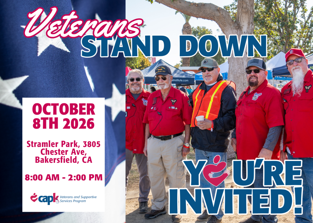 Kern County Veterans Stand Down event on October 8, 2026, at Stramler Park in Bakersfield, California.
